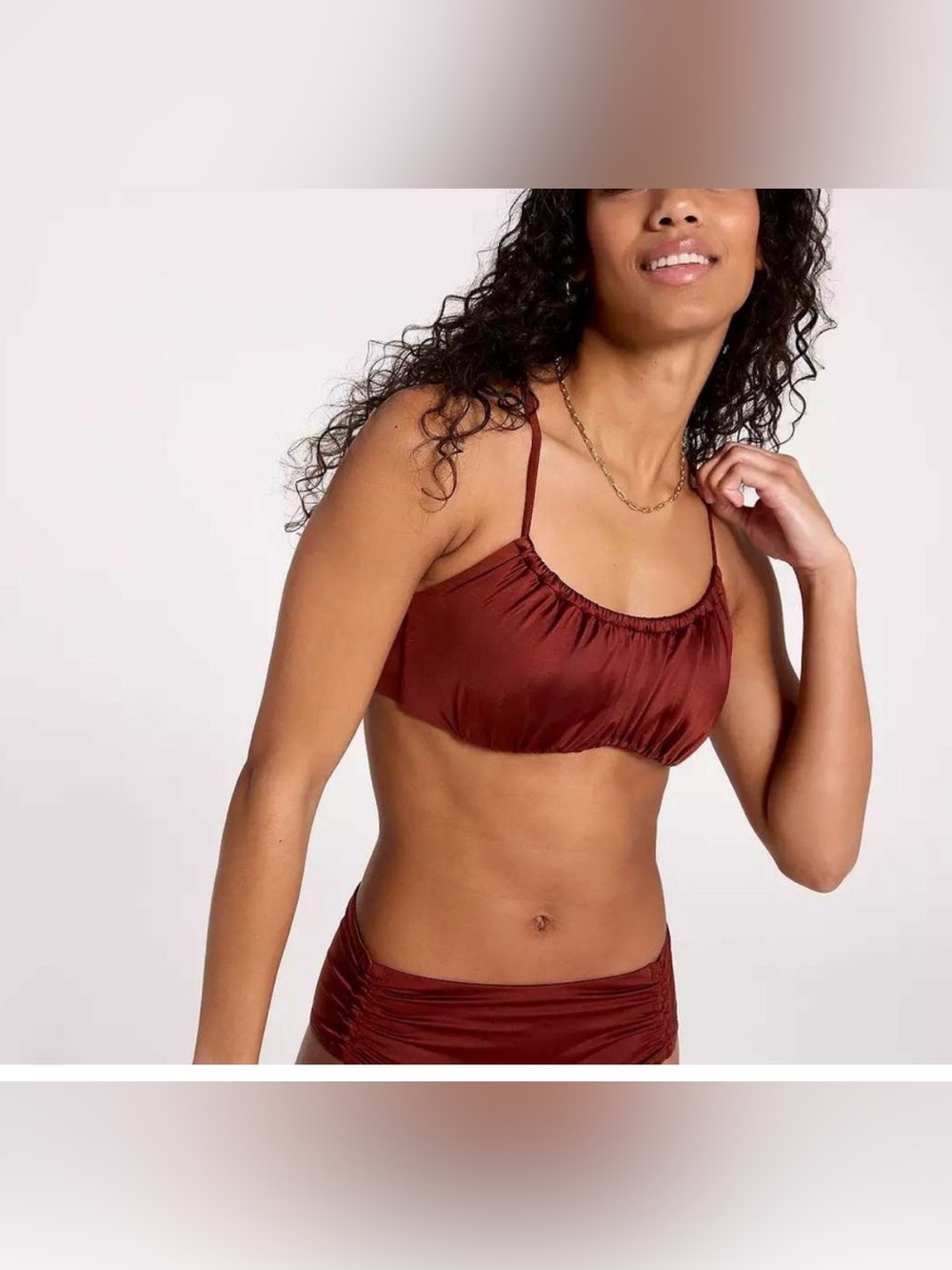 Calia Scrunched Tie Back Bikini Top xs